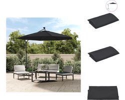 vidaXL - Vervangingsdoek - voor - tuinparasol - 300 - cm - zwart