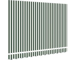 vidaXL - Vervangingsdoek - voor - zonnescherm - Groen - en - Wit - 280 - x - 245 - cm