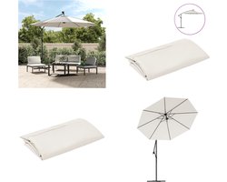 vidaXL Vervangingsdoek voor zweefparasol 350 cm zandwit - Vervangend Doek - Vervangende Doeken - Vervangingsdoek - Vervangingsdoeken