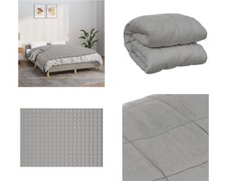 vidaXL Verzwaringsdeken 135x200 cm 6 kg stof grijs - Verzwaringsdeken - Verzwaringsdekens - Deken - Beddengoed