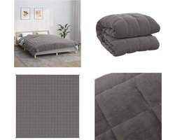 vidaXL - Verzwaringsdeken - 200x200 - cm - 13 - kg - stof - grijs