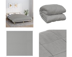 vidaXL Verzwaringsdeken 220x240 cm 15 kg stof grijs - Verzwaringsdeken - Verzwaringsdekens - Deken - Beddengoed