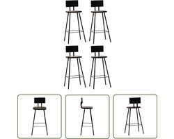 vidaXL Vintage Barstoelen - Houten Barstoelen - Barkrukken 4 st massief gerecycled hout - Antiek Meubilair - Bruine Barstoelen - Industriele Barstoelen
