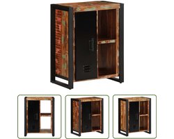 vidaXL Vintage Dressoir - Dressoir - Dressoir 55x35x70 cm massief gerecycled hout meerkleurig - Houten Dressoir - Multifunctionele Kast - Opbergkast
