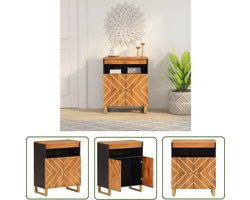 vidaXL Vintage Dressoir - Dressoir - Dressoir 60x33,5x75 cm massief mangohout bruin en zwart - Houten Dressoir - Mango Wood Dressoir - Salontafel