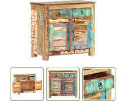 vidaXL Vintage Dressoir - Dressoir - Dressoir 70x35x65 cm massief gerecycled hout - Landelijk Dressoir - Multifunctionele Kast - Opbergmeubel