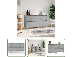 vidaXL Vintage Dressoir - Dressoir - Dressoirs 2 st 60x35x70 cm bewerkt hout betongrijs - Houten Dressoir - Grijze Dressoir - Salontafel