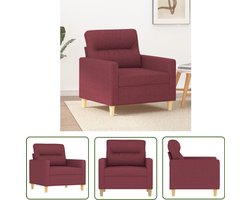 vidaXL Vintage Fauteuil - Fauteuil - Fauteuil 60 cm stof wijnrood - Lounge Stoel - Woonkamerstoel - Rood Fauteuil