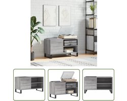 vidaXL Vintage Kast - Platenkast - Platenkast 85x38x48 cm bewerkt hout grijs sonoma eikenkleurig - Mediakas - Houten Kast - Grijze Kast