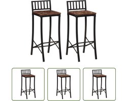 vidaXL Vintage Meubels - Barstooi - Barstoelen 2 st massief gerecycled hout - Retro Meubilair - Bruikbare Barkruk - Houten Barkruk