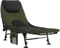 vidaXL - Visbed - met - verstelbare - modderpoten - inklapbaar - groen