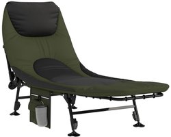 vidaXL Visligbed - Visligbedden - Visstoel - Vissersstoel - Visbed met verstelbare modderpoten inklapbaar groen