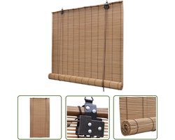 vidaXL Vitrage - Bamboe Rol Gordijnen - Rolgordijn 120x220 cm bamboe bruin - Houten Gordijnen - Rolluiken - Binnenzonwering