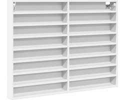 vidaXL - Vitrinekast - 100x8,5x75 - cm - bewerkt - hout - wit