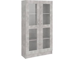 vidaXL - Vitrinekast - 82,5x30,5x150 - cm - bewerkt - hout - betongrijs