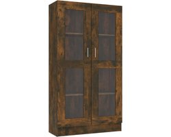 vidaXL - Vitrinekast - 82,5x30,5x150 - cm - bewerkt - hout - gerookt - eikenkleurig