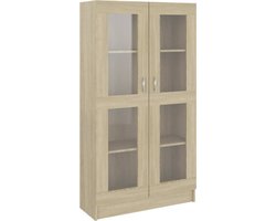 vidaXL - Vitrinekast - 82,5x30,5x150 - cm - bewerkt - hout - sonoma - eikenkleurig