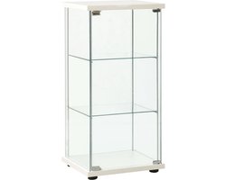 vidaXL - Vitrinekast - gehard - glas - wit
