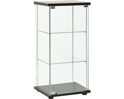 vidaXL - Vitrinekast - gehard - glas - zwart