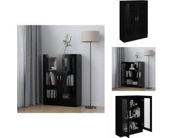 vidaXL Vitrinekast - Vitrinekasten - Vitrine - Vitrines - Vitrinekast 82,5x30,5x115 cm bewerkt hout zwart