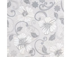 vidaXL - Vliesbehang - 3D - bloemenpatroon - 10x0,53 - m - grijs