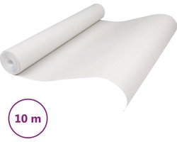 vidaXL - Vliesbehang - 3D - effen - 10x0,53 - m - wit