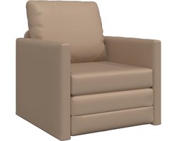 vidaXL - Vloer - Slaapbank - met - kussen - Cappuccino - 74 - x - 77 - x - 81 - cm - Kunstleer