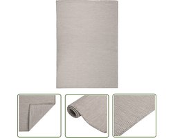 vidaXL Vloerkleden Buiten - Tuintapijten - Buitenkleed platgeweven 140x200 cm taupe - Patio Dekentjes - Terrasdekentjes - Outdoor Tapijt