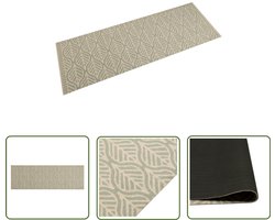 vidaXL Vloerkleden - Keukenmat - Keukenmat wasbaar bladprint 60x180 cm fluweel - Anti-slip Matten - Keukendekoration - Bladprint