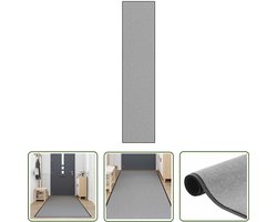vidaXL Vloerkleed - Deurmat - Deurmat 115x500 cm grijs - Hal Runner - Anti Slip - Pvc