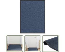 vidaXL Vloerkleed - Doorkijkmat - Deurmat 90x120 cm blauw - Halmat - Deuromranding - Anti Slip Mat