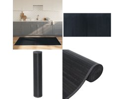 vidaXL Vloerkleed rechthoekig 100x200 cm bamboe grijs - Vloerkleed - Vloerkleden - Tapijt - Vloerbedekking