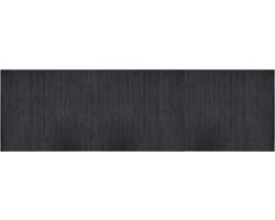 vidaXL - Vloerkleed - rechthoekig - 60x200 - cm - bamboe - grijs