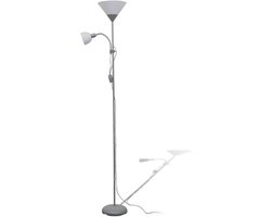 vidaXL Vloerlamp grijs