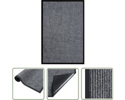 vidaXL Vloermat - Deurkast - Deurmat 80x120 cm gestreept grijs - Binnenmat - Halmat - Deuromranding