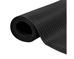 vidaXL - Vloermat - met - brede - rib - Zwart - 1 - x - 2 - m - Rubber