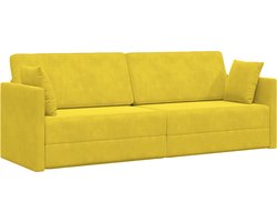 vidaXL - Vloerslaapbank - Geel - 213 - x - 70 - x - 77 - cm - Fluweel