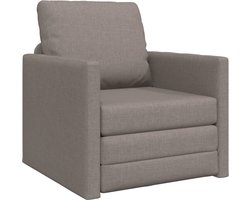 vidaXL - Vloerslaapbank - met - kussen - Taupe - 74 - x - 77 - x - 81 - cm - Stof
