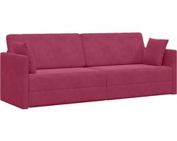 vidaXL - Vloerslaapbank - Wijnrood - 213 - x - 70 - x - 77 - cm - Fluweel