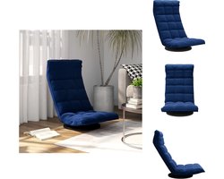 vidaXL Vloerstoel Draaibaar 360 graden - Blauw - Fluweel en Metaal - 90 x 54 x 80 cm - Verstelbaar - Chaise longue