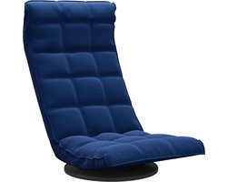 vidaXL - Vloerstoel - draaibaar - fluweel - blauw