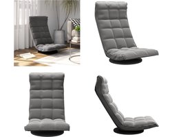 vidaXL - Vloerstoel - draaibaar - fluweel - donkergrijs