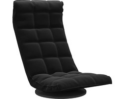 vidaXL - Vloerstoel - draaibaar - fluweel - zwart