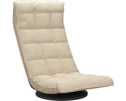 vidaXL - Vloerstoel - draaibaar - stof - crèmekleurig