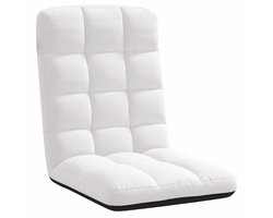 vidaXL - Vloerstoel - inklapbaar - 71x51x62 - cm - stof - wit