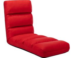 vidaXL - Vloerstoel - inklapbaar - kunstleer - rood