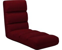 vidaXL - Vloerstoel - inklapbaar - kunstleer - wijnrood