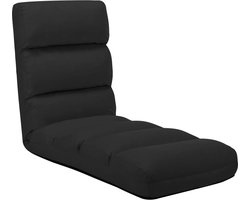 vidaXL - Vloerstoel - inklapbaar - kunstleer - zwart