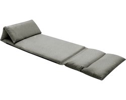 vidaXL - Vloerstoel - inklapbaar - microvezel - donkergrijs