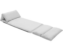 vidaXL - Vloerstoel - inklapbaar - microvezel - lichtgrijs